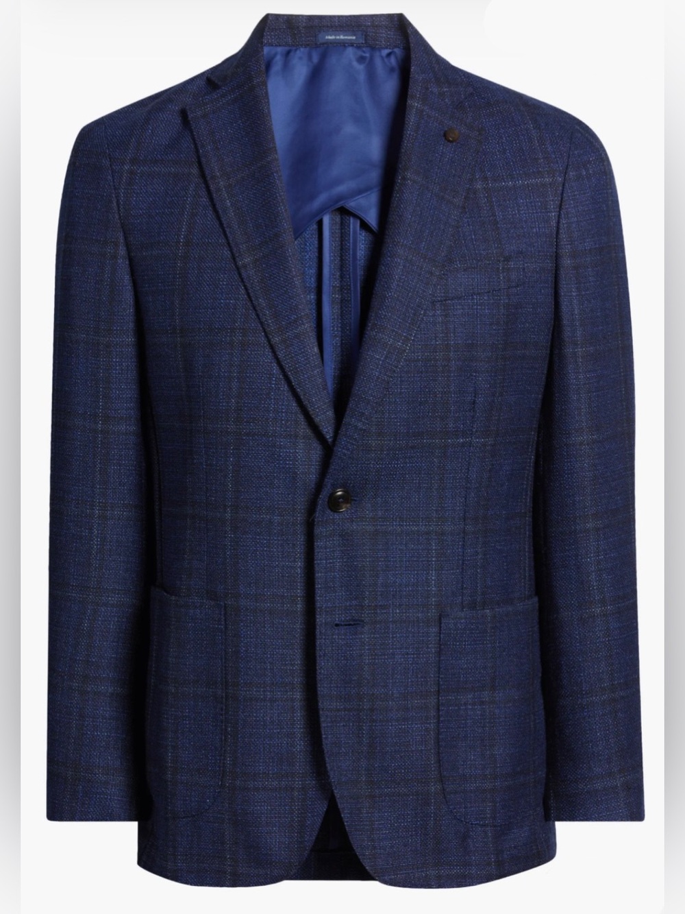 Peter Millar Navy Blue Clyde Plaid Soft Jacket Sport Coat Blazer 40R NWT